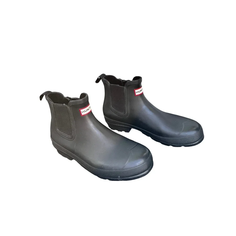 Hunter Original Chelsea Matte Black Waterproof Rain Boot Mens 10 Womens 11.5